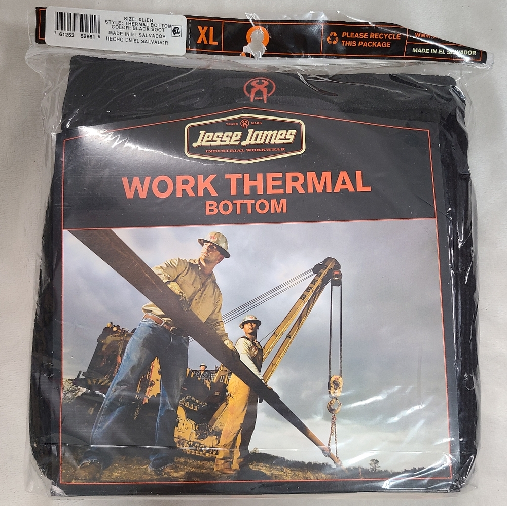 Jesse James Black Work Thermal Bottom Size XL - NWT